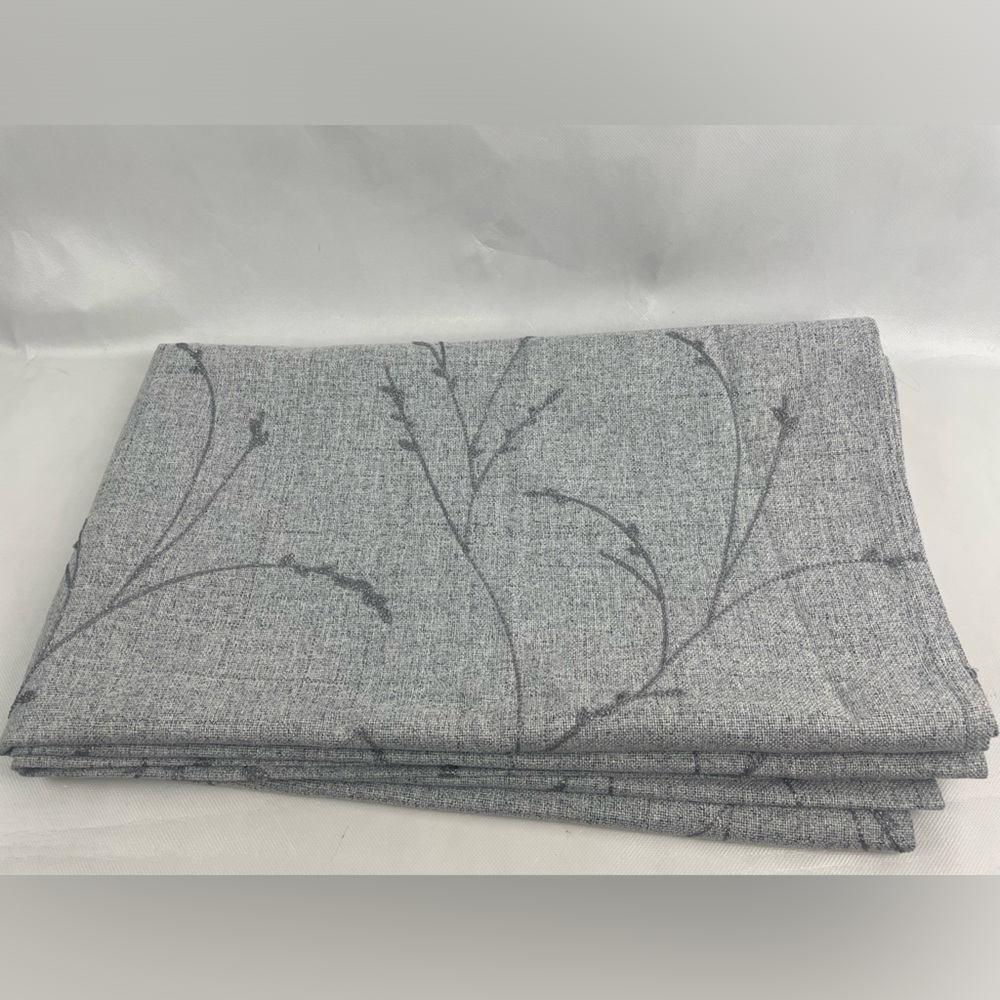 Kelvin Sun Block Embroidered Curtains Panels (2) Gray